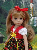Bavarian Beauty - dirndl ensemble with tights & shoes for Little Darling Doll or 33cm BJD