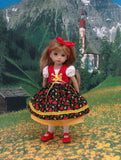 Bavarian Beauty - dirndl ensemble with tights & shoes for Little Darling Doll or 33cm BJD