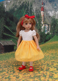 Bavarian Beauty - dirndl ensemble with tights & shoes for Little Darling Doll or 33cm BJD