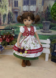 Bavarian Berries - dirndl ensemble with tights & boots for Little Darling Doll or 33cm BJD