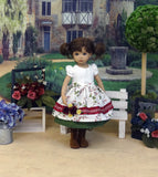 Bavarian Berries - dirndl ensemble with tights & boots for Little Darling Doll or 33cm BJD