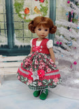 Bavarian Christmas - dirndl ensemble with tights & boots for Little Darling Doll or 33cm BJD