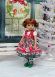 Bavarian Christmas - dirndl ensemble with tights & boots for Little Darling Doll or 33cm BJD