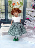 Bavarian Christmas - dirndl ensemble with tights & boots for Little Darling Doll or 33cm BJD