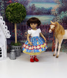 Bavarian Daisy - dirndl ensemble with tights & boots for Little Darling Doll or 33cm BJD
