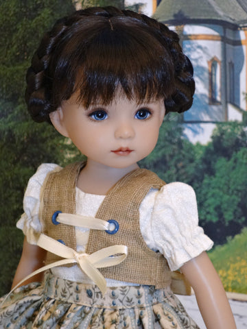 Bavarian Festival - dirndl ensemble with tights & boots for Little Darling Doll or 33cm BJD