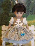 Bavarian Festival - dirndl ensemble with tights & boots for Little Darling Doll or 33cm BJD