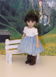 Bavarian Festival - dirndl ensemble with tights & boots for Little Darling Doll or 33cm BJD
