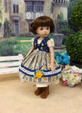 Bavarian Forest - dirndl ensemble with tights & boots for Little Darling Doll or 33cm BJD