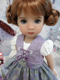 Bavarian Frost - dirndl ensemble with tights & boots for Little Darling Doll or 33cm BJD