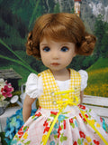Bavarian Market - dirndl ensemble with tights & boots for Little Darling Doll or 33cm BJD