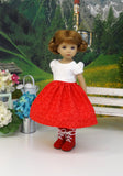 Bavarian Market - dirndl ensemble with tights & boots for Little Darling Doll or 33cm BJD