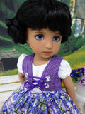 Bavarian Morning Glory - dirndl ensemble with tights & boots for Little Darling Doll or 33cm BJD