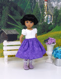 Bavarian Morning Glory - dirndl ensemble with tights & boots for Little Darling Doll or 33cm BJD