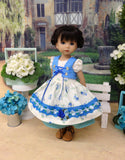 Bavarian Rose Garden - dirndl ensemble with tights & boots for Little Darling Doll or 33cm BJD