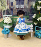 Bavarian Rose Garden - dirndl ensemble with tights & boots for Little Darling Doll or 33cm BJD