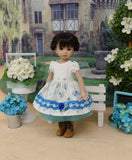 Bavarian Rose Garden - dirndl ensemble with tights & boots for Little Darling Doll or 33cm BJD
