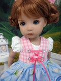 Bavarian Spring - dirndl ensemble with tights & boots for Little Darling Doll or 33cm BJD