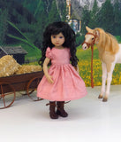 Bavarian Summer - dirndl ensemble with hat, tights & boots for Little Darling Doll or 33cm BJD