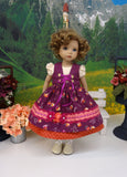 Bavarian Sunset - dirndl ensemble with tights & boots for Little Darling Doll or 33cm BJD