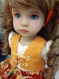 Bayreuth Pansies - dirndl ensemble with tights & boots for Little Darling Doll or 33cm BJD