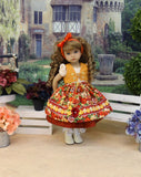 Bayreuth Pansies - dirndl ensemble with tights & boots for Little Darling Doll or 33cm BJD