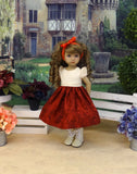 Bayreuth Pansies - dirndl ensemble with tights & boots for Little Darling Doll or 33cm BJD