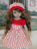 Be Mine - dress, hat, tights & shoes for Little Darling Doll or 33cm BJD