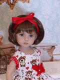 Bear Hugs - dress, tights & shoes for Little Darling Doll or 33cm BJD