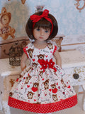 Bear Hugs - dress, tights & shoes for Little Darling Doll or 33cm BJD