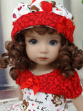 Bear Hugs - dress, hat, tights & shoes for Little Darling Doll