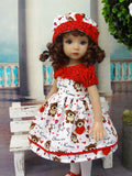 Bear Hugs - dress, hat, tights & shoes for Little Darling Doll