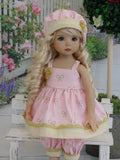 Beautiful Bows - babydoll top, bloomers, hat & sandals for Little Darling Doll