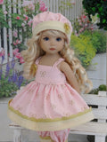 Beautiful Bows - babydoll top, bloomers, hat & sandals for Little Darling Doll