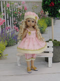 Beautiful Bows - babydoll top, bloomers, hat & sandals for Little Darling Doll