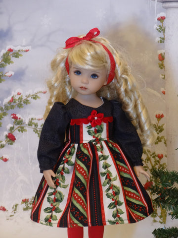 Beautiful Holly - dress, tights & shoes for Little Darling Doll or 33cm BJD