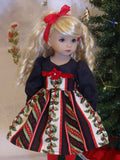 Beautiful Holly - dress, tights & shoes for Little Darling Doll or 33cm BJD