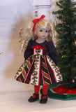 Beautiful Holly - dress, tights & shoes for Little Darling Doll or 33cm BJD