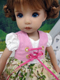 Beauty of Innsbruck - dirndl ensemble with tights & boots for Little Darling Doll or 33cm BJD
