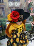 Bee Hive - dress, hat, tights & shoes for Little Darling Doll or 33cm BJD