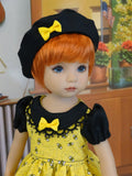 Bee Line - dress, beret, socks & shoes for Little Darling Doll