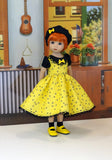 Bee Line - dress, beret, socks & shoes for Little Darling Doll