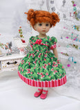 Berries & Bows - dress, tights & shoes for Little Darling Doll or 33cm BJD