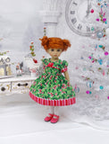 Berries & Bows - dress, tights & shoes for Little Darling Doll or 33cm BJD