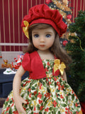 Berry Christmas - jacket, hat, dress, tights & shoes for Little Darling Doll or 33cm BJD