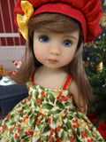 Berry Christmas - jacket, hat, dress, tights & shoes for Little Darling Doll or 33cm BJD