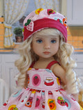 Berry Jam - babydoll top, bloomers, hat & sandals for Little Darling Doll