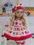 Berry Jam - babydoll top, bloomers, hat & sandals for Little Darling Doll