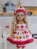 Berry Jam - babydoll top, bloomers, hat & sandals for Little Darling Doll