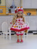 Berry Jam - babydoll top, bloomers, hat & sandals for Little Darling Doll